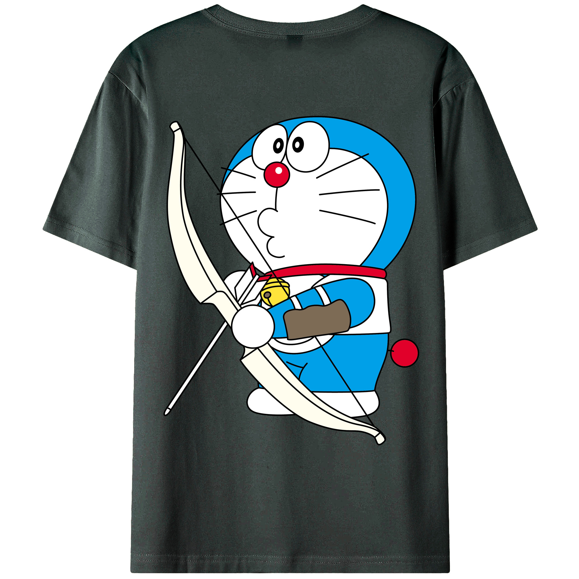 （画像用） ドラえもん Doraemon 綿100％ メンズ半袖Tシャツ（バックプリント） 通気性